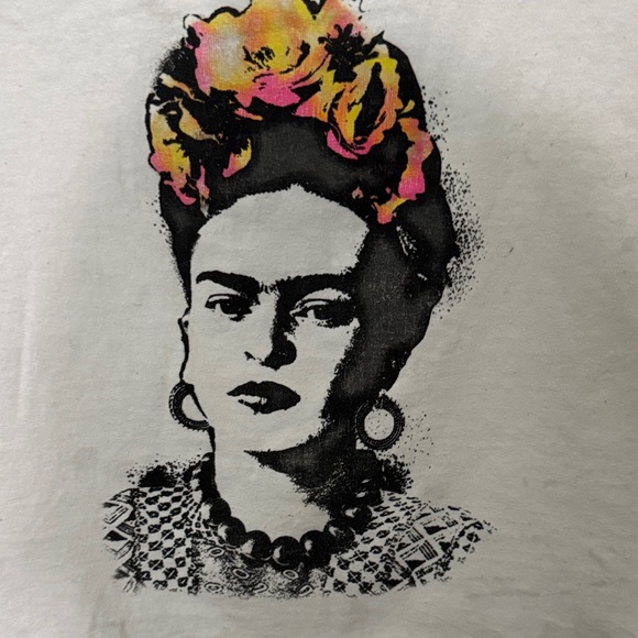 Artistic FK Graphic Cream Crop Top - Picture 3 of 5